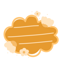a cloud with a speech bubble on it, with a flower on it png