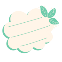 a cloud with a leaf on it, with a blank space for text png