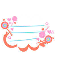 candy hearts and lollipops in a cloud with a blank space for text png