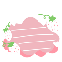 a pink strawberry on a white background with a blank space for text png