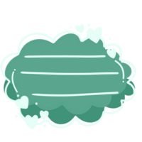 uma verde nuvem com corações em isto, isolado em uma transparente fundo png