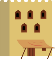 Middle Eastern Architecture in Desert During Ramadan png