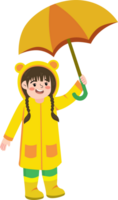 Joyful Child Playing in the Rain During Wet Season png
