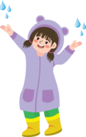 Child Laughing and Splashing in Rainy Puddle png
