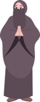 Female Character with Niqob Showing Respect and Forgiveness for Ramadan png