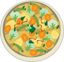 Traditional Vegetable Soup with Carrots and Green Beans png