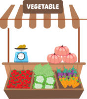 Vegetable Store Shelf with Fresh Produce Displayed Neatly png