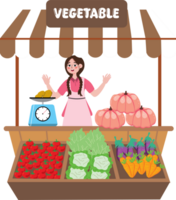 Grocery Stall Full of Colorful and Fresh Vegetables for Sale png