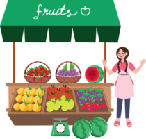 Fruit Stall Showing a Variety of Tropical and Local Produce png