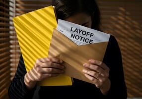 layoff notice in a folder photo