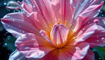 close up view of a bloom captured underwater with soft ripples and refracted light. photo