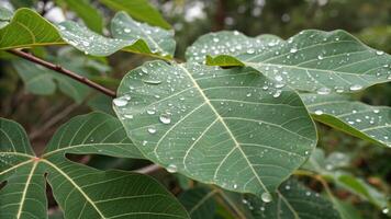 A close up of a tree with water droplets on it photo