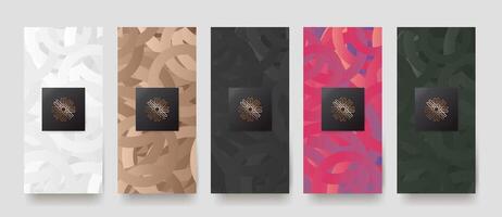 Premium quality abstract ring pattern designs in modern color tones. Suitable for packaging, cosmetic branding, product label, and decorative background. vector