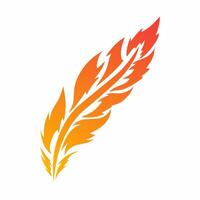 Gradient Fire Feather Logo Design vector