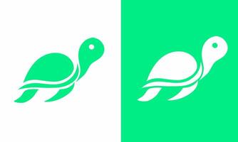 illustration of a modern and minimalist turtle logo design vector