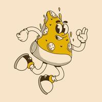 Falling Slice of Pizza Full of Flavor and Funky Fun vector