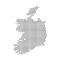 Dotted Map of Ireland on White Background vector
