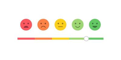 Satisfaction Scale with Emoticons vector
