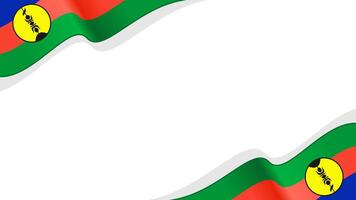 waving new caledonia flag frame background with copy space for text. new caledonia national day vector