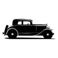 Car vintage silhouette with a White Background. vector