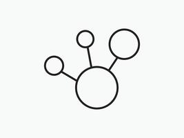 Minimal line art of a sharing or network connection icon vector