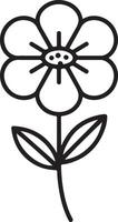 Simple Line Drawing of a Serene, Blooming Flower in a Minimalist Style, Evoking Peace and Tranquility vector