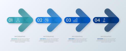 Infographic arrow template design. Business data display process timeline with icons. vector