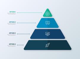 Pyramid Infographic Illustrating Business Processes and Options vector