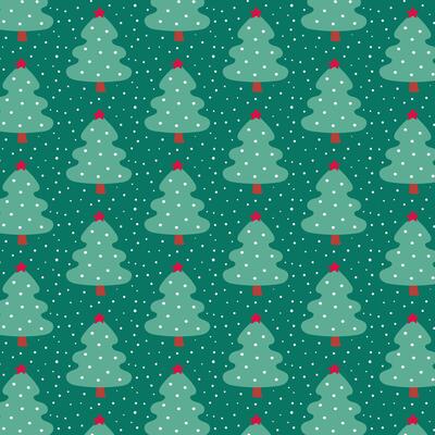 Pattern with stylized christmas tree and falling snow.