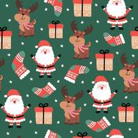 Christmas pattern with Santa and reindeer vector