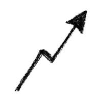 Hand drawn ink arrow illustration in sketch style. Scribble Business doodle clipart. Single element for design vector