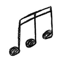 Black Musical note doodle. Hand drawn musical symbol. Single element for web, design, decor vector