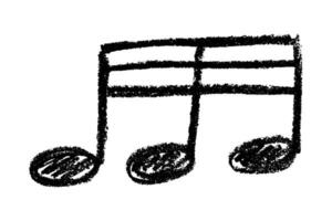 Musical note doodle. Hand drawn musical symbol. Single element for print, web, design, decor, logo Black vector