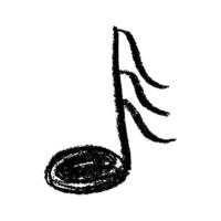 Black Musical note doodle. Hand drawn musical symbol. Single element for print, design, logo vector
