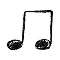 Musical note doodle. Black Hand drawn musical symbol. Single element for print, web, design, logo vector