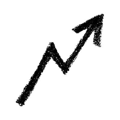 zero Hand drawn ink arrow illustration in sketch style. Business doodle clipart. Single element for design