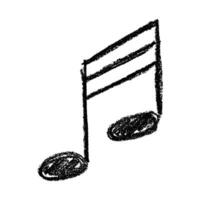 Musical note doodle. Hand drawn musical symbol. Black Single element for print, web, design, decor vector