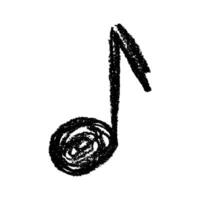 Musical note doodle. Hand drawn musical symbol. Single element for print, web, design, logo Black vector
