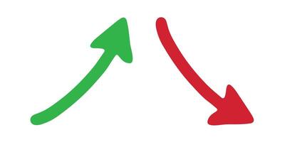 Red Hand drawn arrow symbol. Business clipart. Single element for design vector