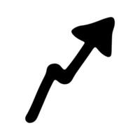 Hand drawn ink arrow illustration in sketch style. Business doodle clipart. Single element for design zero vector