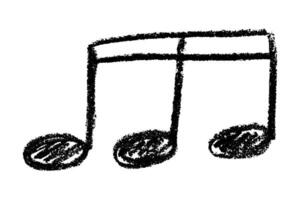 Musical note doodle. Hand drawn musical symbol. Single element for web, design, decor Black vector