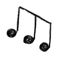 Musical note doodle. Hand drawn musical symbol. Black Single element for print, design, decor vector