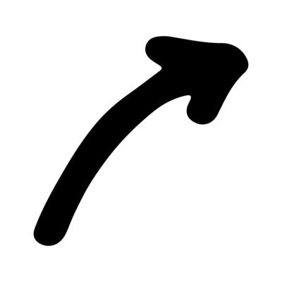 Hand drawn ink arrow illustration in sketch style. one Business doodle clipart. Single element for design