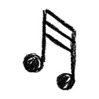 Musical note doodle. Hand drawn musical symbol. Black Single element for print, web, design, decor, logo vector