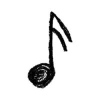 Musical note doodle. Black Hand drawn musical symbol. Single element for print, design vector