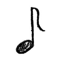 Musical note doodle. Hand drawn musical symbol. Black Single element for print, web, design, logo vector