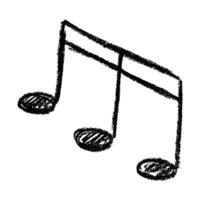 Black Musical note doodle. Hand drawn musical symbol. Single element for print, design, decor vector