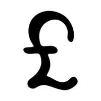 Hand drawn british pound currency symbol. money Brush stroke doodle. Single element for design vector