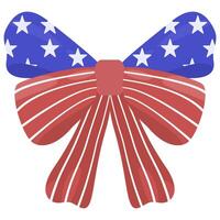 Bow Ribbon with Star and Stripe vector