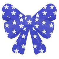 Patriotic Bow Ribbon with Stars vector
